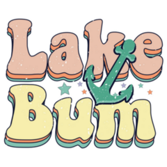 Lake Bum Cute Lettering Sticker