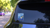 Lake Como Italy Illustration Sticker on a Rear Car Window (New) example