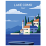 Lake Como Italy Illustration Sticker