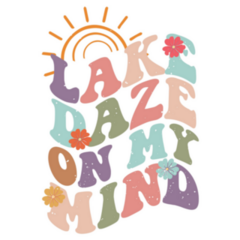 Lake Daze On My Mind Colorful Lettering Sticker