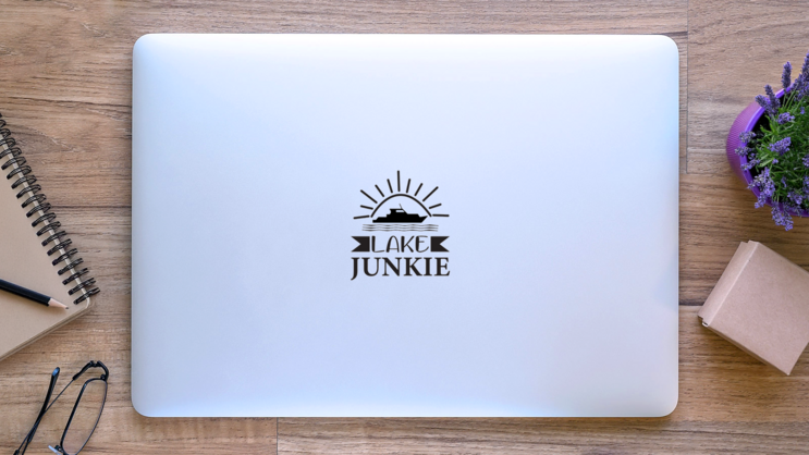 Lake Junkie Summer Sticker on a Laptop (New) example