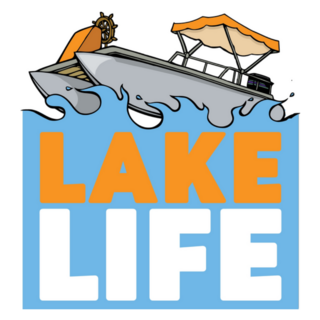 Lake Life Boating Illustration Sticker