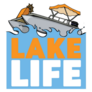 Lake Life Boating Illustration Sticker