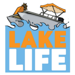 Lake Life Boating Illustration Sticker