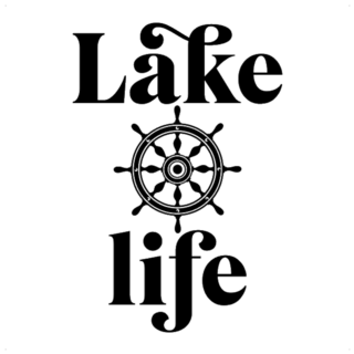 Lake Life Steering Wheel Lettering Sticker