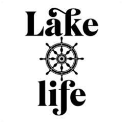 Lake Life Steering Wheel Lettering Sticker