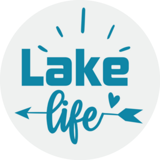 Lake Life Summer Quote In Blue Sticker