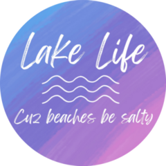 Lake Like Cuz Beaches Be Salty Blue Purple Pink Watercolor Sticker