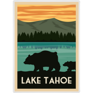 Lake Tahoe National Park Vintage Poster Sticker