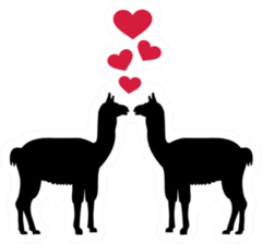 Lamas In Love Sticker