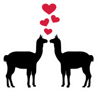Lamas In Love Sticker