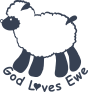 Lamb Sheep Sticker - God Loves Ewe