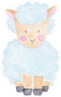 Lamb Sheep Watercolor Illustration Sticker