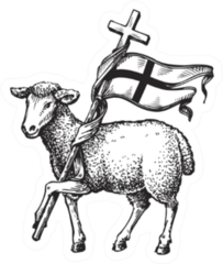 Lamb With Cross Sticker