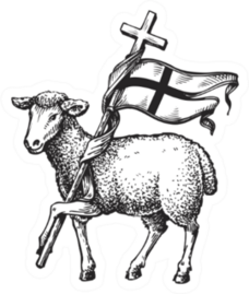 Lamb With Cross Sticker