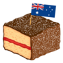 Lamington Cake With Australian Flag Sticker