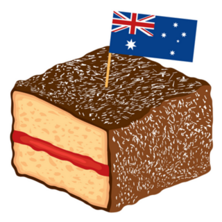 Lamington Cake With Australian Flag Sticker