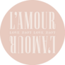 Lamour French Means Love On Pink Sticker
