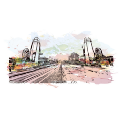 Landmark Of Cairo, Capital Of Egypt Watercolor Sticker