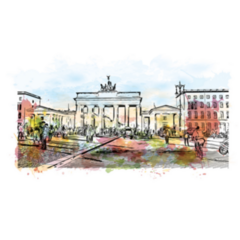 Landmark With Building View Of Berlin Capital Of Germany Sticker