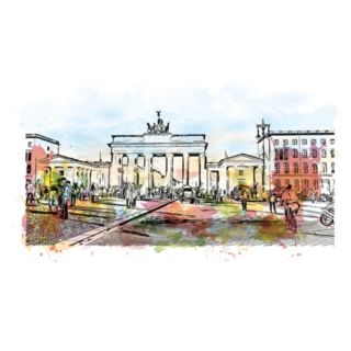 Landmark With Building View Of Berlin Capital Of Germany Sticker