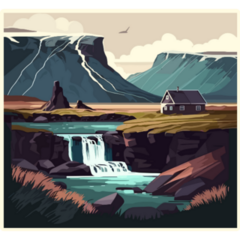 Landscape Iceland Sticker