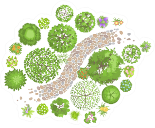 Landscape Illustration View From Above Sticker