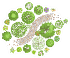 Landscape Illustration View From Above Sticker