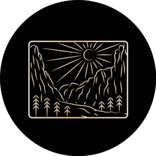 Landscape Of Zion National Park In Mono Line Art Sticker