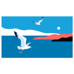 Landscape With Gulls Sticker