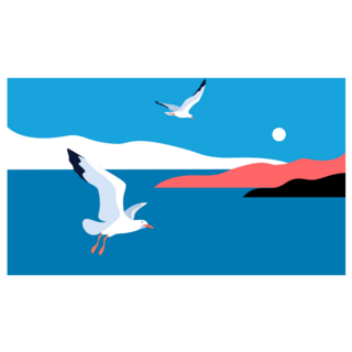 Landscape With Gulls Sticker