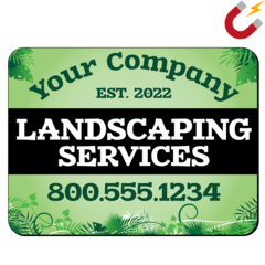 Example of a landscaping-themed magnet template