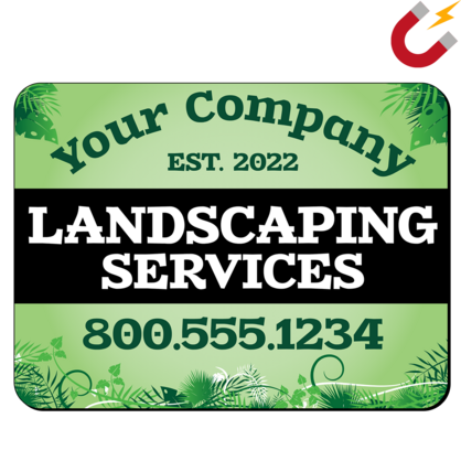 Example of a landscaping-themed magnet template