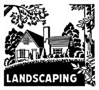 Landscaping - Retro Ad Art Banner Sticker