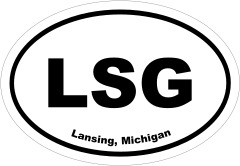 Lansing, Michigan Oval Stickers