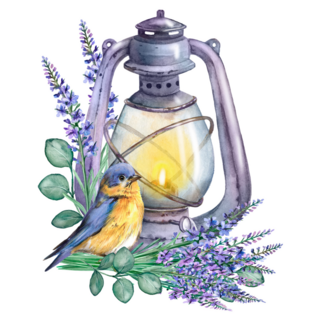 Lantern Lavender Sticker