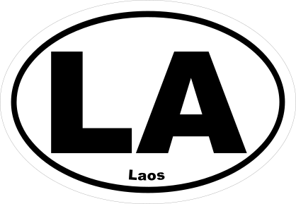 Laos La Oval Sticker
