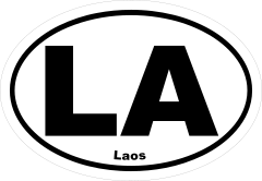 Laos La Oval Sticker
