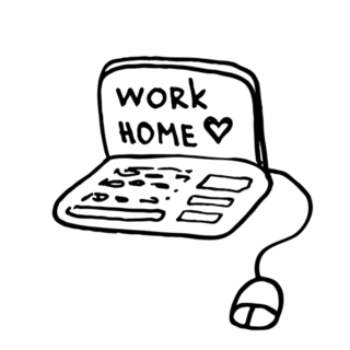 Laptop Says Work Home Cute Sticker