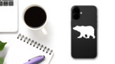 Large Bear Sticker on a Phone (New) example