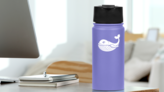 Large Bellied Whale Sticker on a Water Bottle (New) example
