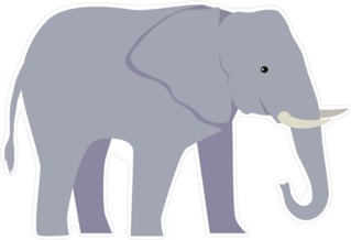 Large Cartoon Elephant Sticker