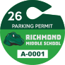 Large Circle School Hang Tag Parking Permit