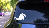 Large Dragon Looking Down Sticker on a Rear Car Window (New) example