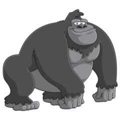 Large Gorilla Cartoon Sticker