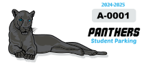 Large Mascot School Horizontal Hang Tag Parking Permit