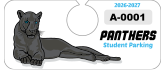 Large Mascot School Horizontal Hang Tag Parking Permit