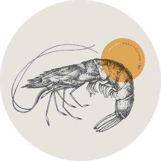 Large Shrimp On Grey Sticker