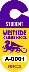 Large Student Oval Hang Tag Parking Permit