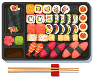 Large Sushi Tray With Chopsticks Sticker
